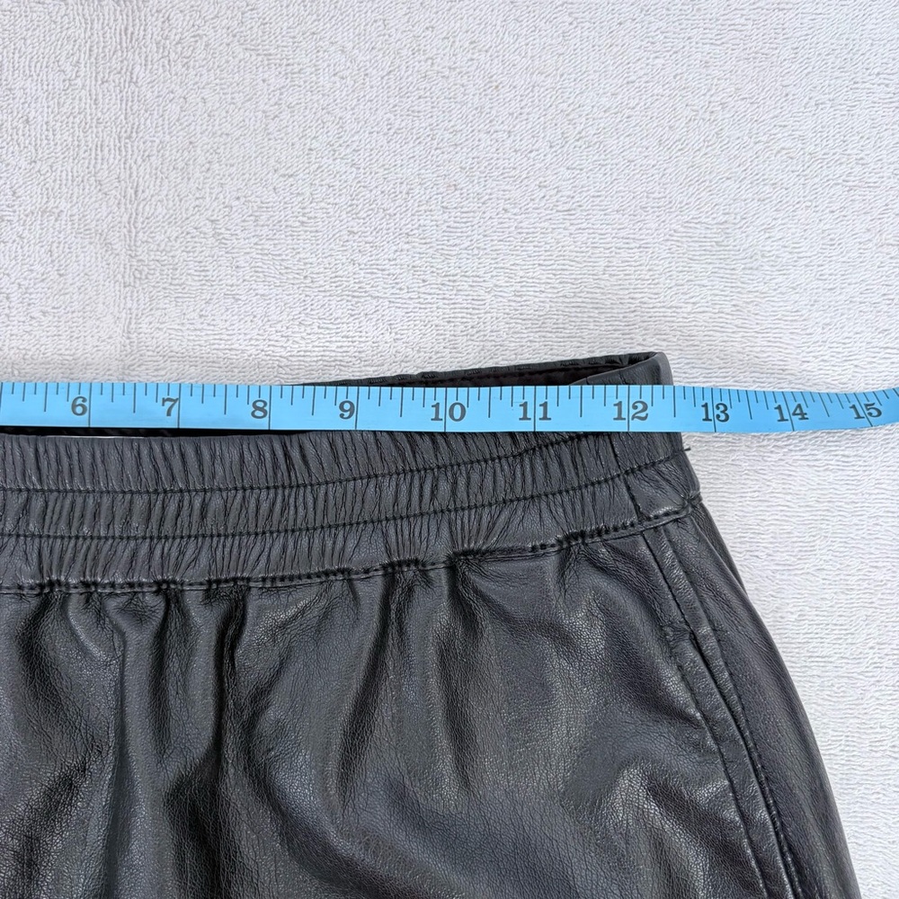 Babaton Mini Black Vegan Leather Elasticated Waistband Skirt Size XS - EUC - Picture 6 of 8